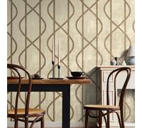Galerie Universe Sand Beige Saturn Glass Stone Geometic Lines Wallpaper Roll