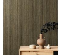 Galerie Universe Umber Brown Jupiter Metallic Stripe Wallpaper Roll