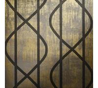 Galerie Universe Umber Brown Saturn Glass Stone Geometic Lines A4 Wallpaper Sample