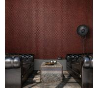 Galerie Urban Classics Antique Red Soho Metallic Industrial Grid Wallpaper Roll
