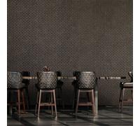 Galerie Urban Classics Dark Brown Soho Metallic Industrial Grid Wallpaper Roll