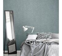 Galerie Urban Classics Steel Blue Soho Metallic Industrial Grid Wallpaper Roll