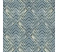 Galerie Utopia Blue/silver Geometric Arch Array Lustre Finish A4 Wallpaper Sample