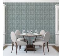 Galerie Utopia Blue/silver Geometric Arch Array Lustre Finish Wallpaper Roll
