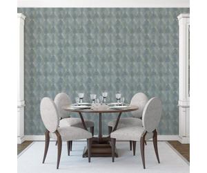 Galerie Utopia Blue/silver Geometric Arch Array Lustre Finish Wallpaper Roll