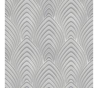 Galerie Utopia Silver Geometric Arch Array Lustre Finish A4 Wallpaper Sample