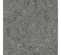 Galerie Utopia Silver/grey Traditional Damask Sheen Finish A4 Wallpaper Sample