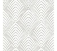 Galerie Utopia Silver/white Geometric Arch Array Lustre Finish A4 Wallpaper Sample