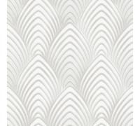 Galerie Utopia Silver/white Geometric Arch Array Lustre Finish Wallpaper Roll