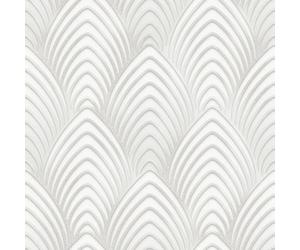 Galerie Utopia Silver/white Geometric Arch Array Lustre Finish Wallpaper Roll