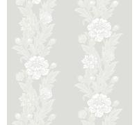 Galerie Wallcoverings Arts & Crafts Blooming Stripe Wallpaper in Light Grey | Size: 10050mm x 530mm Galerie Wallcoverings Light Grey 10050mm x 530mm