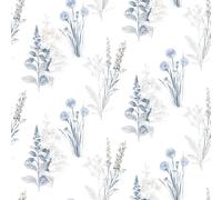 Galerie Wallcoverings Galerie Abby Rose 4 Flora Wallpaper in Blue | Size: 10050mm x 530mm Galerie Wallcoverings Blue 10050mm x 530mm