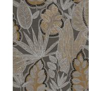 Galerie Wallcoverings Galerie Flourish Graphic Leaves Wallpaper in Grey | Size: 10050mm x 530mm Galerie Wallcoverings Grey 10050mm x 530mm