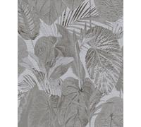 Galerie Wallcoverings Galerie Flourish Jungle Inspired Wallpaper in Mid Grey | Size: 10050mm x 530mm Galerie Wallcoverings Mid Grey 10050mm x 530mm