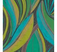 Galerie Wallcoverings Galerie Horizon Flowing Leaf Metallic Wallpaper in Bright Green | Size: 10050mm x 530mm Galerie Wallcoverings Bright Green 10050mm x 530mm