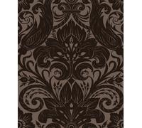 Galerie Wallcoverings Off The Wall by Laurence Llewelyn-Bowen Flock Damask Sauvage Wallpaper in Bronze | Size: 10050mm x 530mm Galerie Wallcoverings Bronze 10050mm x 530mm
