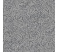 Galerie Wallcoverings Off The Wall by Laurence Llewelyn-Bowen Tulips & Lillies Wallpaper in Silver | Size: 10050mm x 530mm Galerie Wallcoverings Silver 10050mm x 530mm