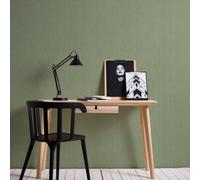 Livingwalls 396521 Plain Wallpaper in Green Plain High-Quality Wallpaper with Textile Structure for Various Rooms 10.05 m x 0.53 m Made in Germany