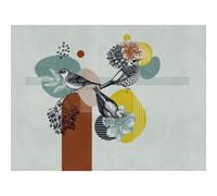 Galerie Welcome Home Grey Modern Birds And Blooms A4 Sample