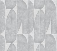 AS Creation Stories of Life Banana Leaf Grey Wallpaper 39658-2