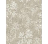 Galerie Zen Silver Grey Tree Leaf Dwp0361-06 A4 Wallpaper Sample