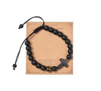 Galetcy Easter Faithful Gifts for Boys Men, Cross Charm Beads Bracelet with Inspirational Bookmark Easter Jewelry Set, Faith-Based Milestone Gifts for Godson
