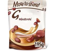 Galexy Minstrels Milk Chocolate Bag, 195g, Ideal for Chocolate Gift, Snacks or Hamper (pack of 1)