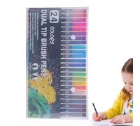 galeyyu 100 Qu-est Coloring Book By Number - 100 Qu-est Color By Number: Square + Triangle + Hexagon + Circles, Water-Based Double-Headed Watercolor Pen Set Promotion Of Fine Motor Skills