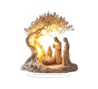 galeyyu Acrylic Desk Decoration, 2D Artistic Tabletop, Christmas Nativity Acrylic Flat Statue, for Housewarming Party Living Room Bedroom Bedside Bookshelf Dorm