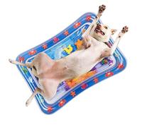 galeyyu Sensor Water Mat, Water Mat Baby Sensory, Thickened Water Sensor Mat For Cats, PVC Nature-Infused Dog Playpad, Water Sensory Playmat With Fish, Sea Ocean Theme, Feel Cool Comfor