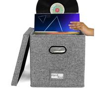 galeyyu Vinyl Record Storage Box With Lids And Handles, Fireproof?Waterproof LP Record Organizer Holds More Than 50 12-inch Albums, Stackable Portable Record Holder For Album Storage