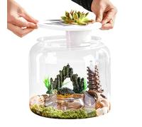 galeyyu Water Turtle Tank | Creative Turtle House Habitat Turtle Tank with Lid,Large Turtle Habitat Tortoise Enclosure with Removable Cover for Home Shops