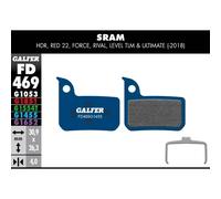 Galfer Disk Brake Pads For Shimano Ultegra 105 FD496 G1455 - Road Gravel Blue