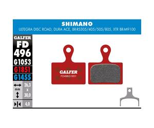 Galfer Disk Brake Pads For Shimano Ultegra 105 FD496 G1851 - Advanced Red