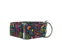 Galguita Amelie Martingale Dog Collar Peace and Love 4m