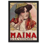 Galice 1930 Advert Maina Seer Voyante Monica Apartment Friends Artwork Framed Wall Art Print A4 Artery8 Black One Size