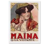 Galice 1930 Advert Maina Seer Voyante Monica Apartment Friends Artwork Framed Wall Art Print A4 Artery8 White One Size