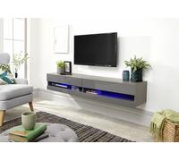 Galicia 150cm Wall TV Unit Stand with LED Entertainment Cabinet in Grey