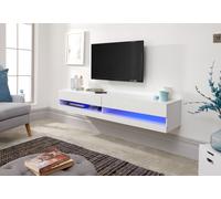 Galicia 180cm Wall TV Unit Console Stand Living Storage Shelves LED White