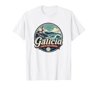 Galicia Spain Cape Sileiro Lighthouse Northern Coast Value Graphic T-Shirt, Men, White, L