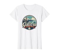 Galicia Spain Cape Sileiro Lighthouse Northern Coast Value Graphic T-Shirt, Women, White, S