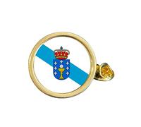 Galicia Spain Gold Plated Domed Lapel Pin Badge in Bag