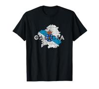 Galician Map and Flag - Distressed Galicia Souvenir T-Shirt
