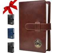 Galileo AA Big Book Cover | Medallion Holder | Brown PU Leather | Tuck In Strap