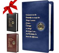 GALILEO AA Big Book Cover | Navy Blue | Single/Serenity Prayer | PU Leather | No Closure