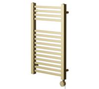 Galileo Colore Square Digital Thermostatic Electric Heated Towel Rail | Brushed Brass | Mild Steel | 800mm x 490mm