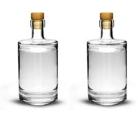 Galileo Flint Glass Bottle with Cork 17.6oz / 500ml - Set of 4 - Glass Bottle for Home Made Sloe Gin (Pack of 2)