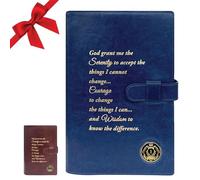 Galileo Large Print Double AA Big Book Cover & 12 Steps & 12 Traditions | by | Perfect Gift | Alcoholics Anonymous (Large Print/Navy Blue)