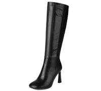 Galindopia Women's Knee-High Boots Stiletto Heels for Women Wide Calf Round Toe Knee Boots Elegant Work Dressy Boots Party Heels Riding Boots Zipper Black Size 35