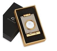 Galiner Gold Cigar Cutter Punch Stainless Steel Guillotine Double Blades Cutter Pocket Portable CigarTool Knife Scissors with Gift Box